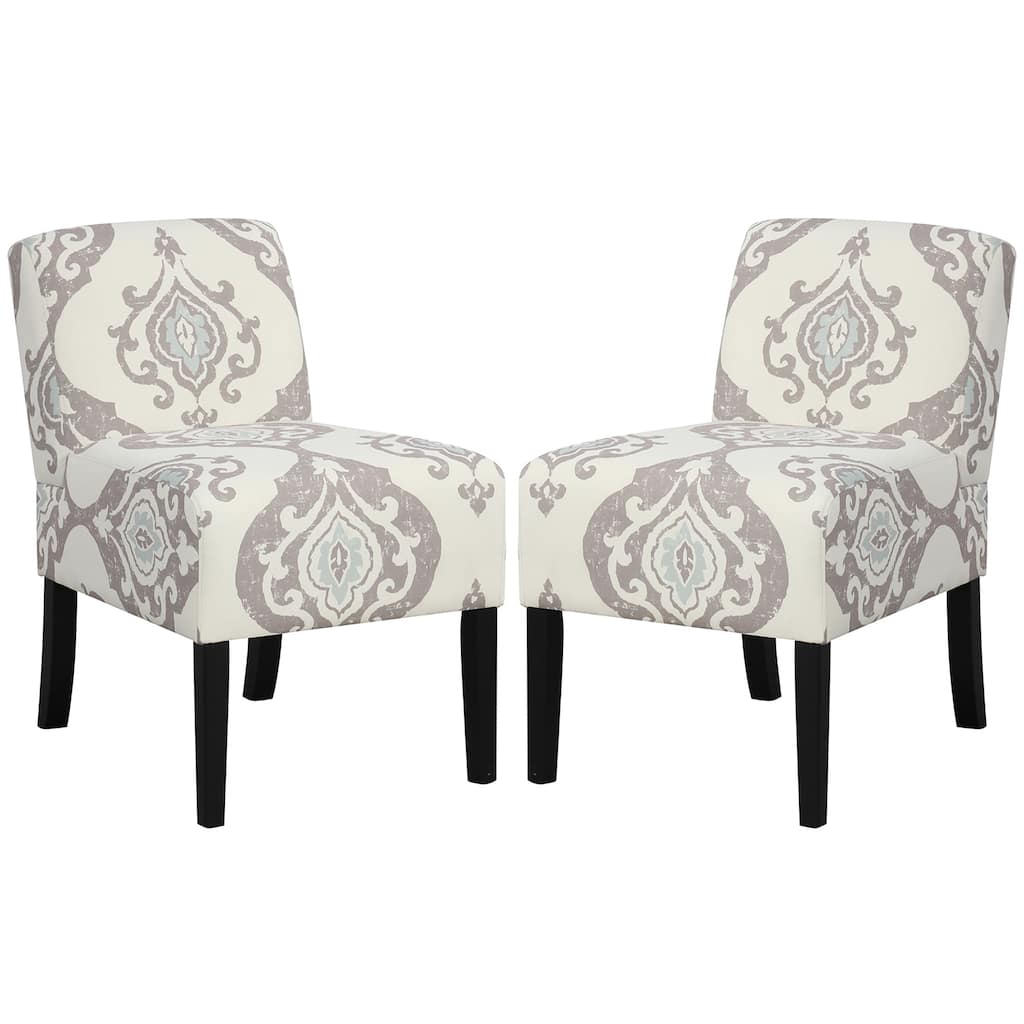 Gymax 2PCS Armless Accent Chair w/ Rubber Wood Legs Modern Vanity