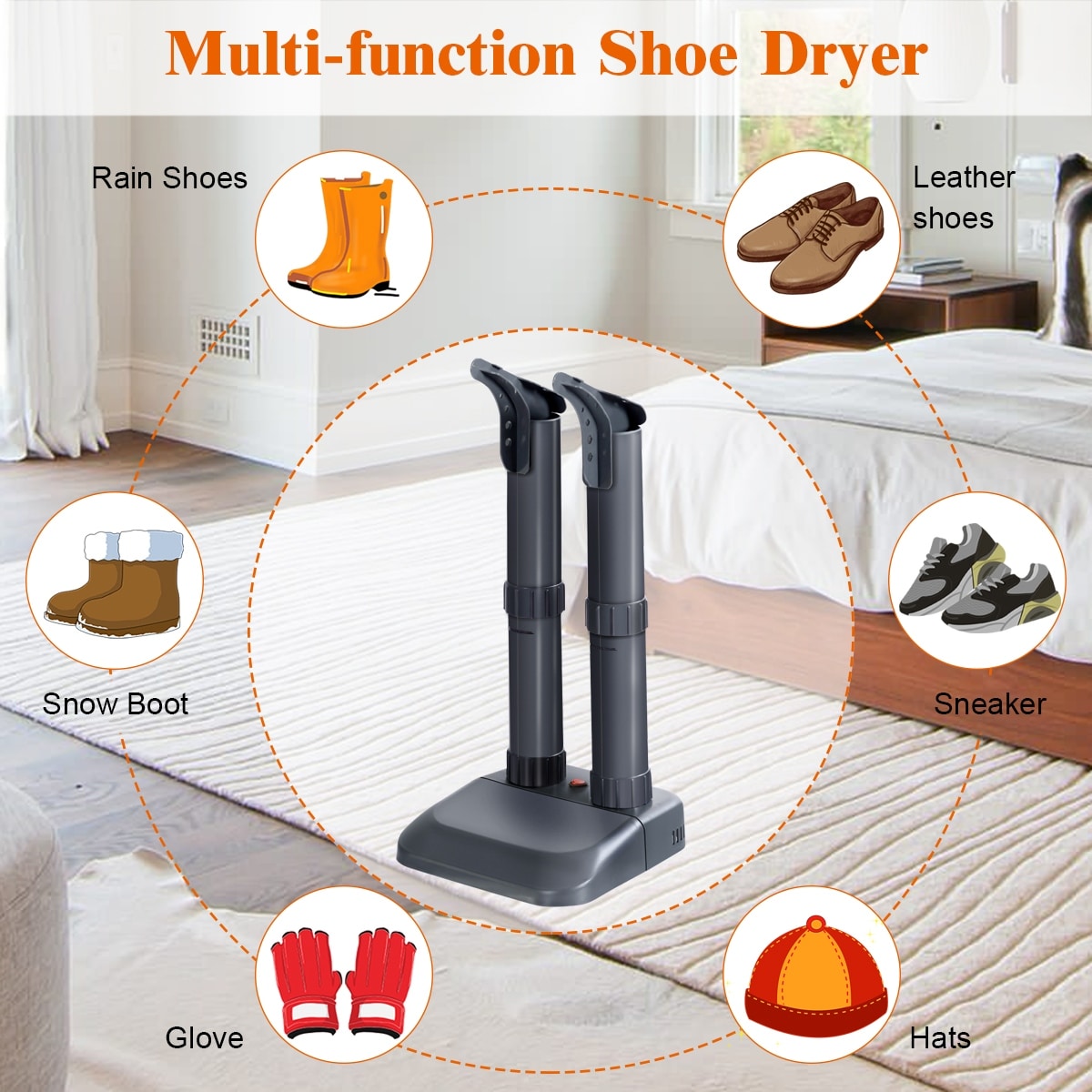 Costway Electric Shoe Dryer Mighty Boot Warmer Glove Dryer On