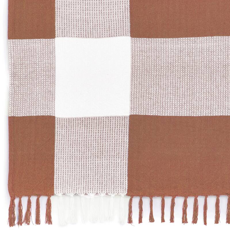 Sevita Hand-Woven Plaid Standard Size Throw Blanket
