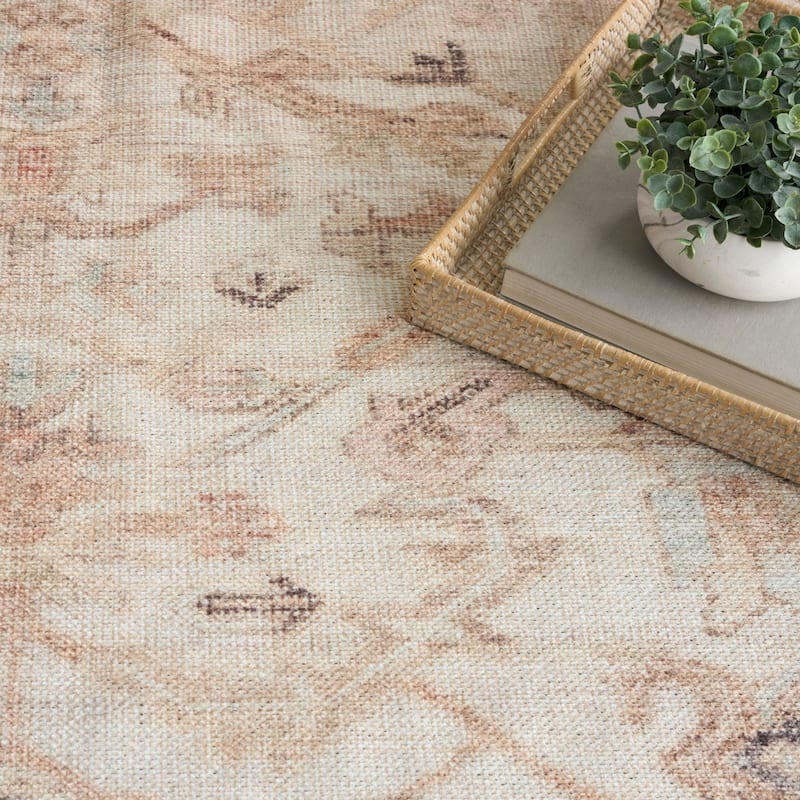 Nourison Vintage Washables Indoor only Beige Persian Area Rug