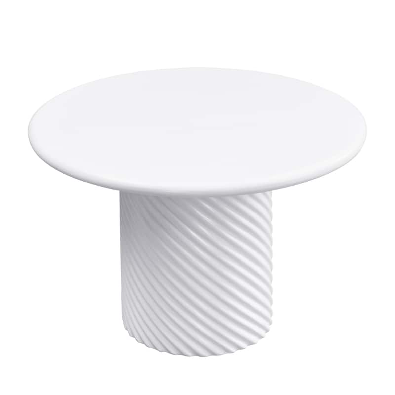 Christopher Knight Home - Aurelia Modern Outdoor Ribbed Base Dining Table - White All-Weather MGO Patio Table