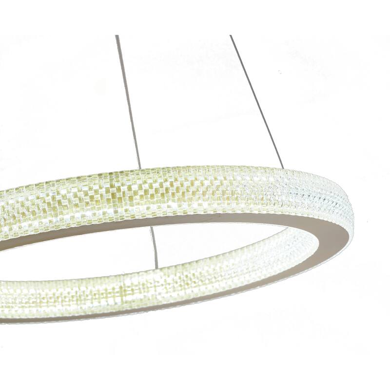 1-Light Sand Gold LED Chandelier With A Clear Acrylic Diffuser