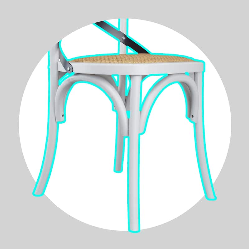 Mid Century Modern Contemporary Antique Style Cross Back X Open Wooden Frame Dining Accent Wood Chairs