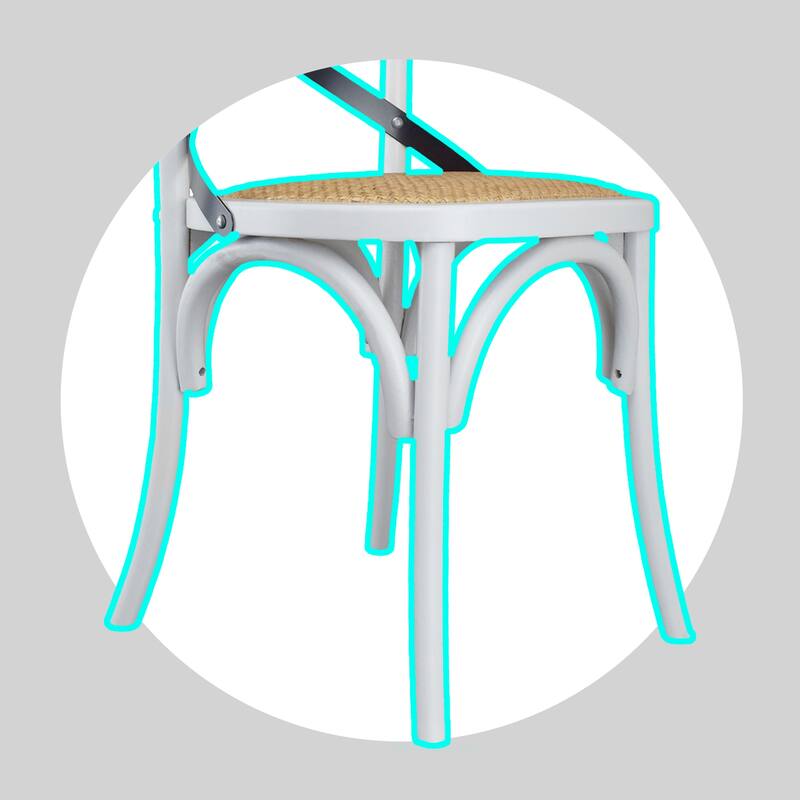 Set of 2 Wood Antique Farmhouse Cross Back Dining Chairs Rattan With X Back Dark Bedroom Restaurants Hotel