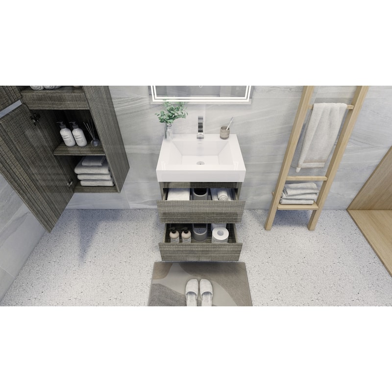 Baillie 24'' Wall-Mounted Vanity with Reinforced Acrylic Sink