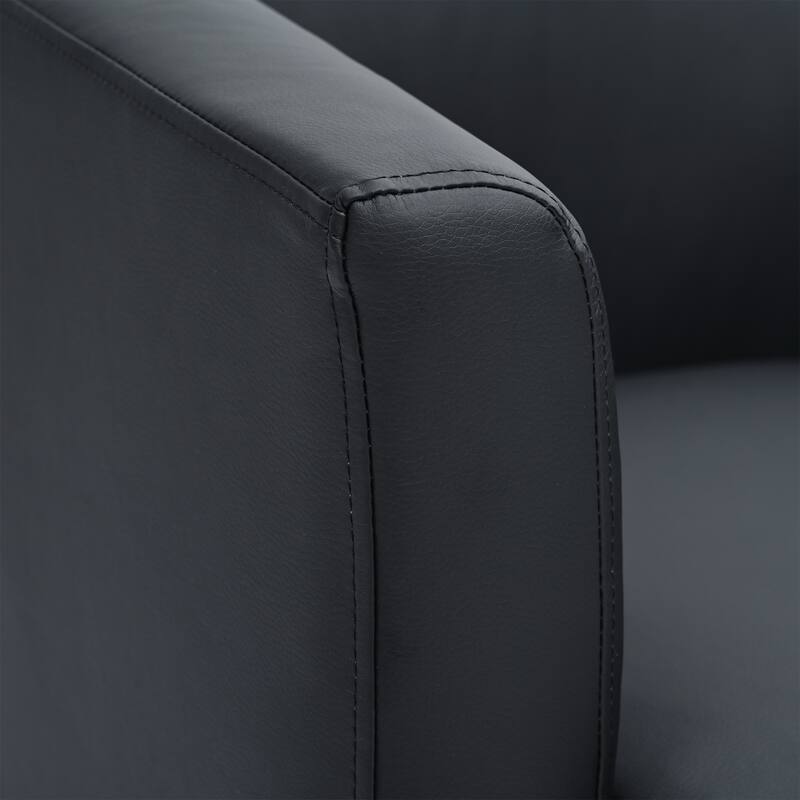 PU 360° Swivel Accent Chairs with Ergonomic Back and 220lb Weight Capacity