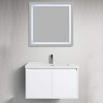 Blossom 32" Floating Bathroom Vanity with Ceramic Sink & Storage