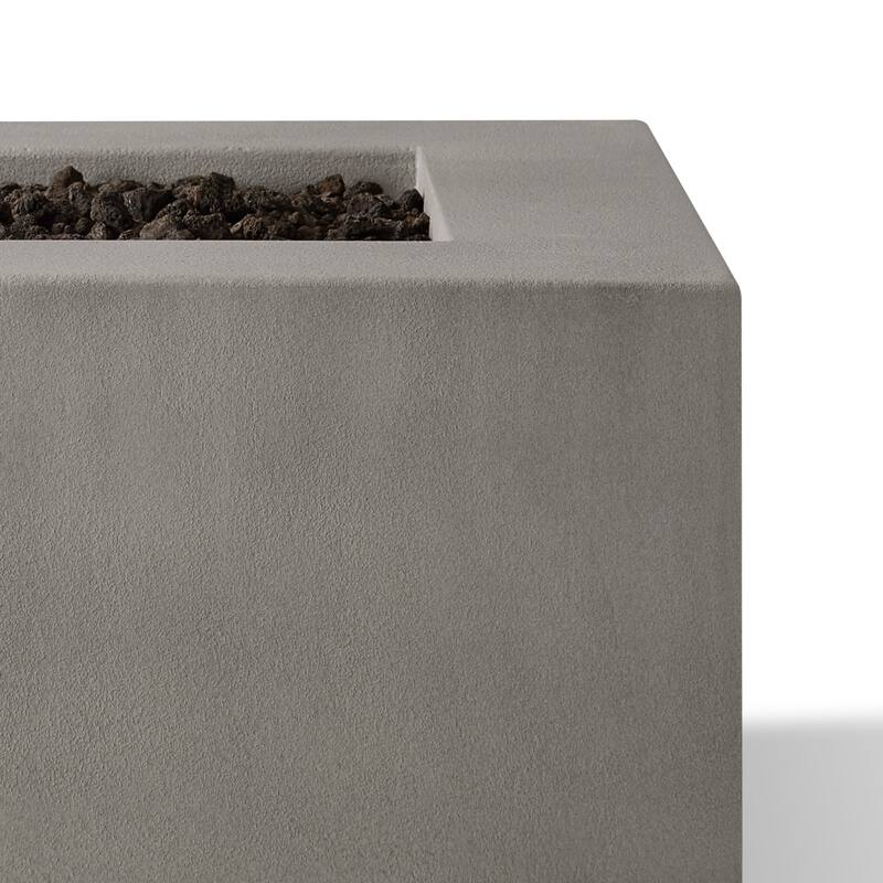 Provo Low Rectangle Natural Gas Fire Table in Flint