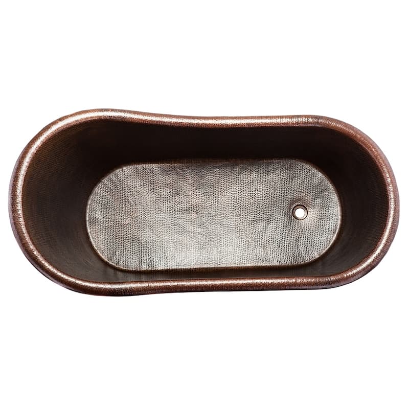 67-in Hammered Copper Single Slipper Bathtub in Oil Rubbed Bronze (BTS67DB)