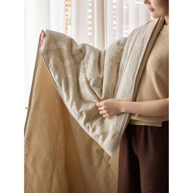 Luna Jacquard Linen Cotton Quilt Set with Pillowcase