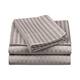 Miranda Haus Egyptian Cotton 600TC Striped Deep Pocket Sheet Set - King - Grey