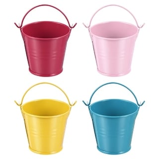 4Pcs 2x2 Small Metal Bucket Colorful Mini Buckets with Handles