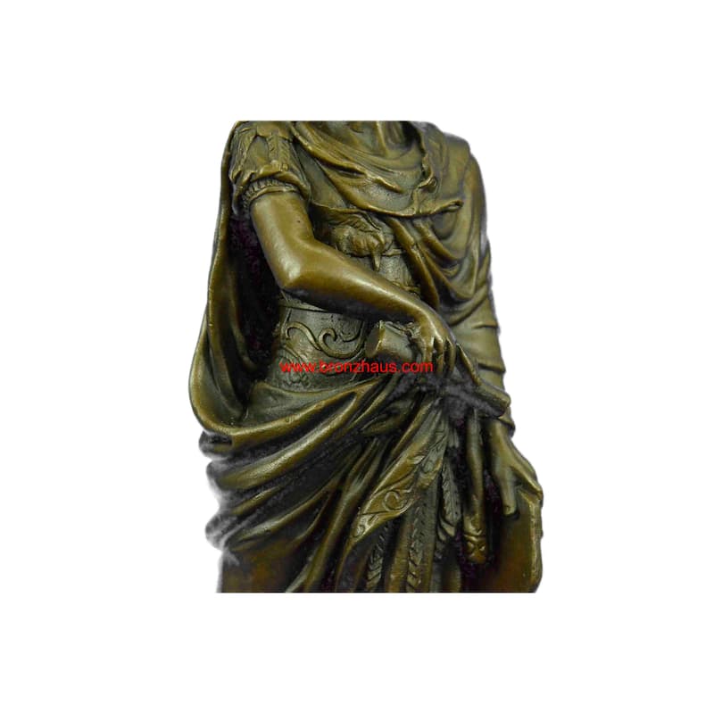 Julius Caesar Statue Figurine Art Sculpture - Roman Emperor 100 Percent Real Bronze Art