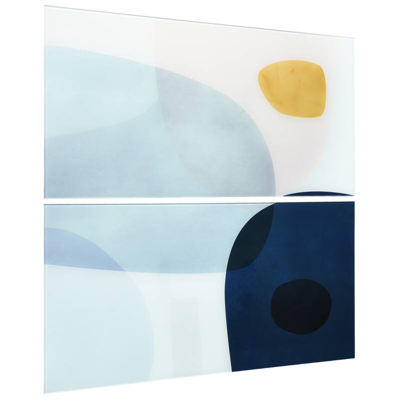 Gold Monde Frameless Free Floating Tempered Glass Graphic Wall Art Set