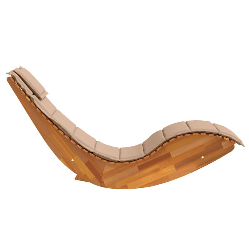 vidaXL Rocking Sun Loungers with Cushions 2 pcs Solid Wood Acacia - 23.6 x 39.4 x 19.7