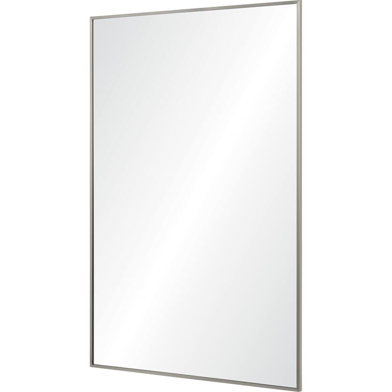 Renwil Roderick Rectangular Modern Wall Mirror - Silver - Medium