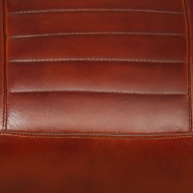 vidaXL Sofa Single Sofa Chair with Metal Frame for Living Room Genuine Leather - 23.6" x 25.2" x 29.1"