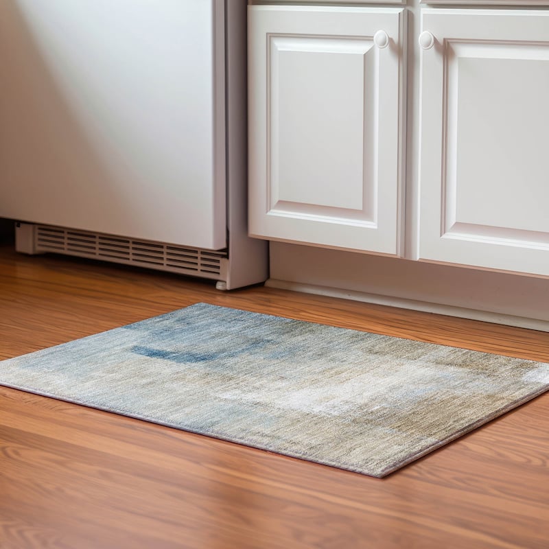 Premium Washable Super Soft Brushstrokes Abstract Mayfield Rug - Taupe - 1' 8" x 2' 6" - Rectangle