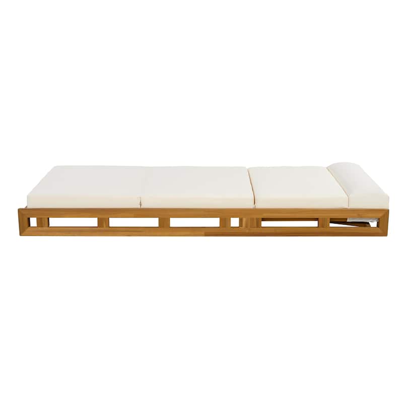Christopher Knight Home- Leander Patio Acacia Wood Chaise Lounge Set