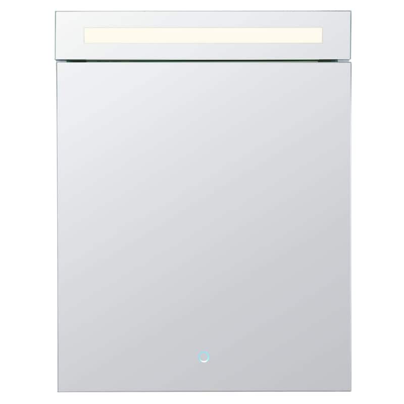 Bathroom Medicine Cabinet, Aluminum, Recessed/Surface Mount, Mirrored Interior w/LED