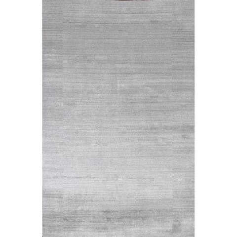Gray Contemporary Gabbeh Oriental Area Rug Hand-knotted Wool Carpet - 5'8" x 7'9"