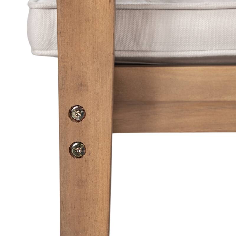 Roomfitters Patio Dining Chairs, Acacia Wood Armchairs with Cushions, Outdoor Seating in Brown