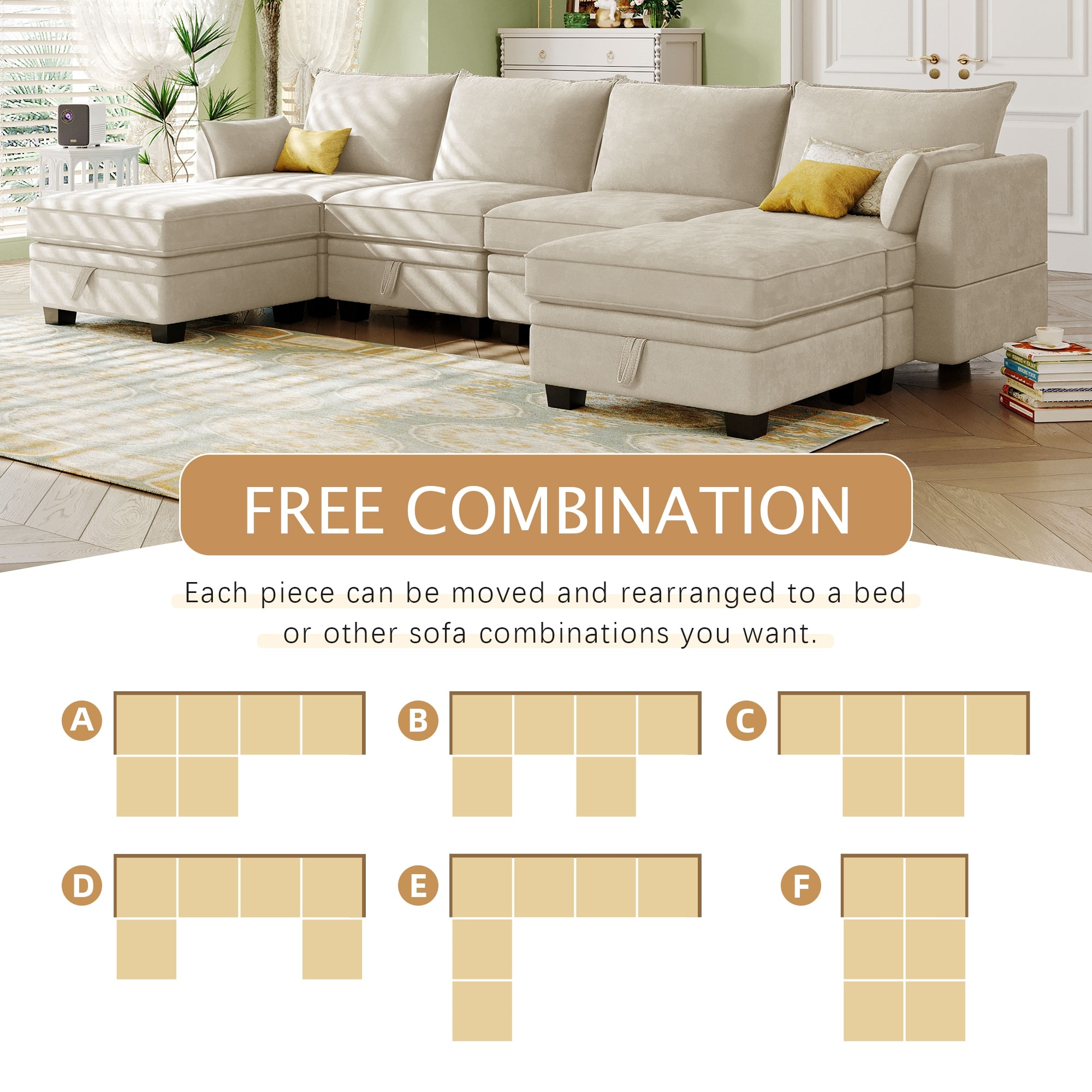 Sectional sofa that can cheap be rearranged