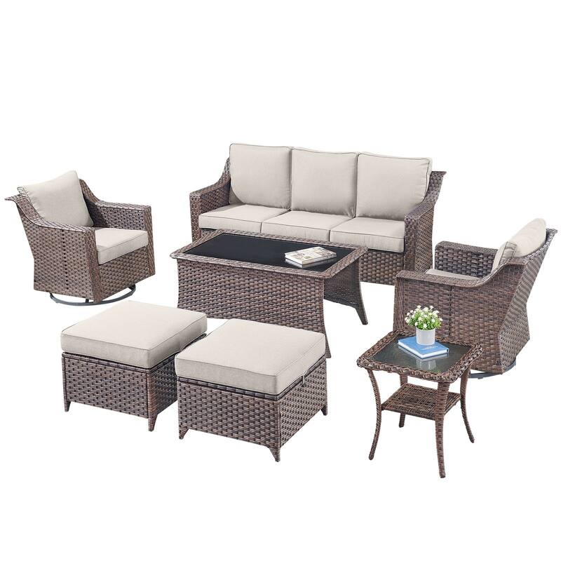 Pocassy All-Weather Rattan Patio Funiture Set