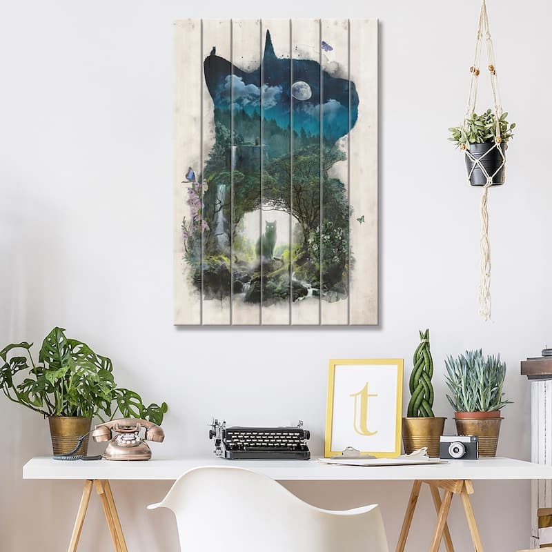 The Realm Of Cats Print On Wood by Barrett Biggers - Multi-Color