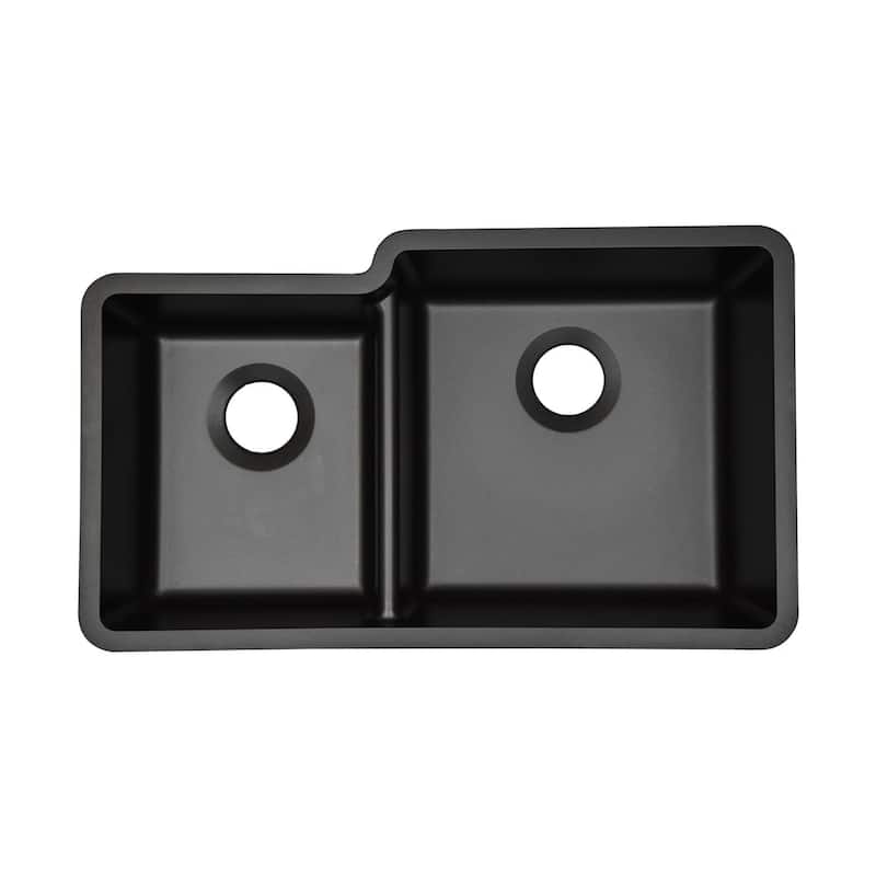 32 Inch Lexicon Platinum Quartz Composite Drop-in Undermount Galaxy Black - 19" W x 32" L x 9.75" H