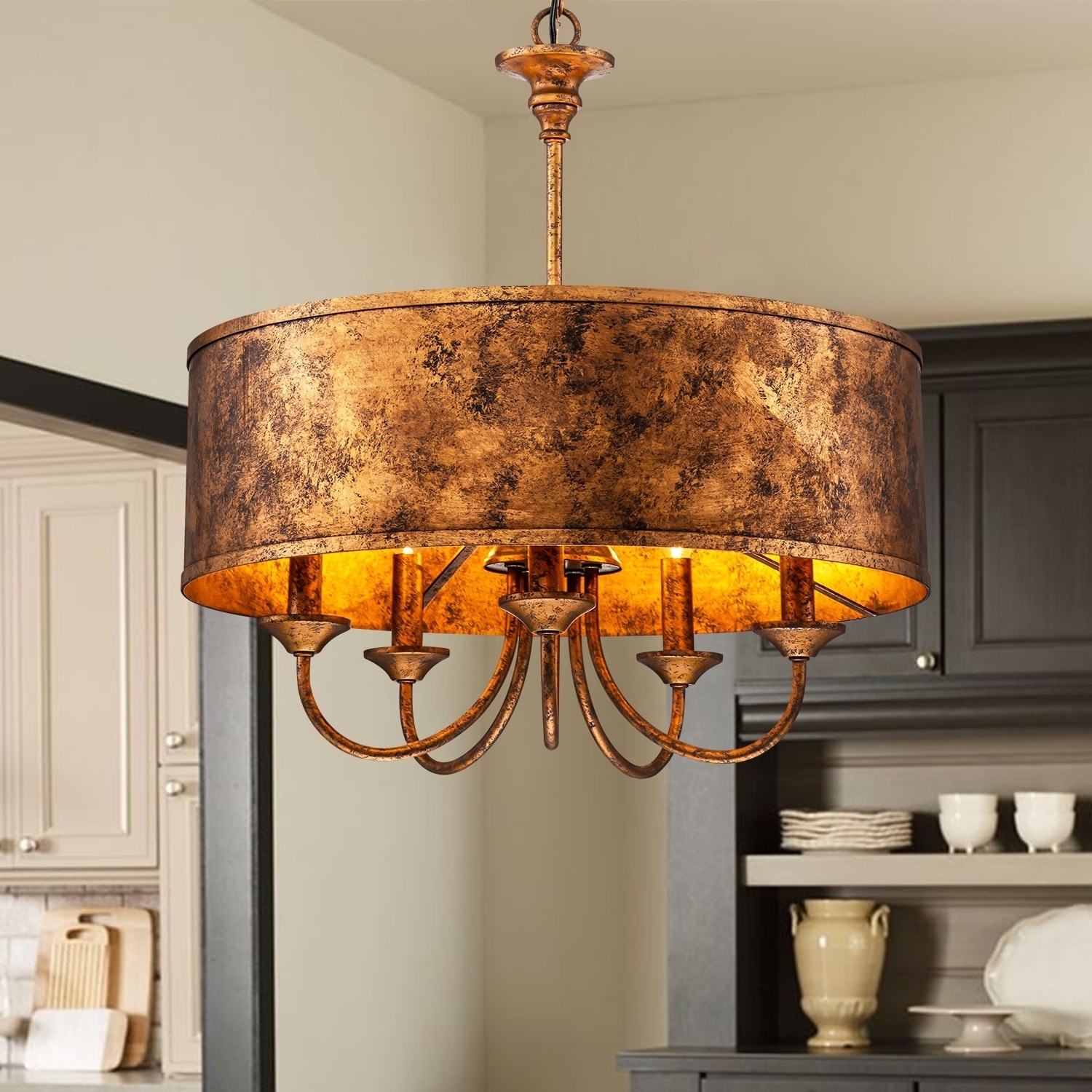 Industrial drum chandelier online
