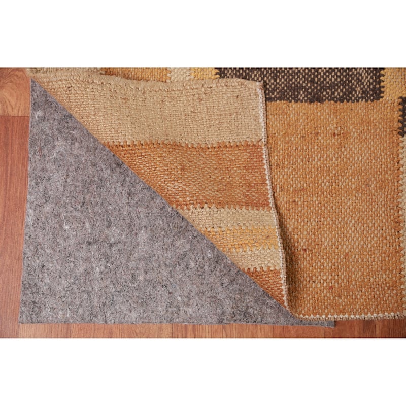 Hand Woven Oriental 100% Jute Carpet Southwestern Modern Beige & Ivories Kilim Area Rug - 12' 1'' X 9' 5''
