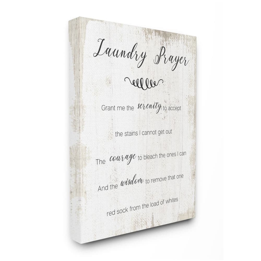 Stupell Family Laundry Room Prayer Faith Inspired Humor Canvas Wall Art - Black