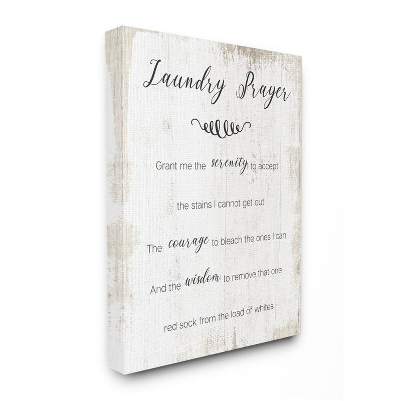 Stupell Family Laundry Room Prayer Faith Inspired Humor Canvas Wall Art - Black