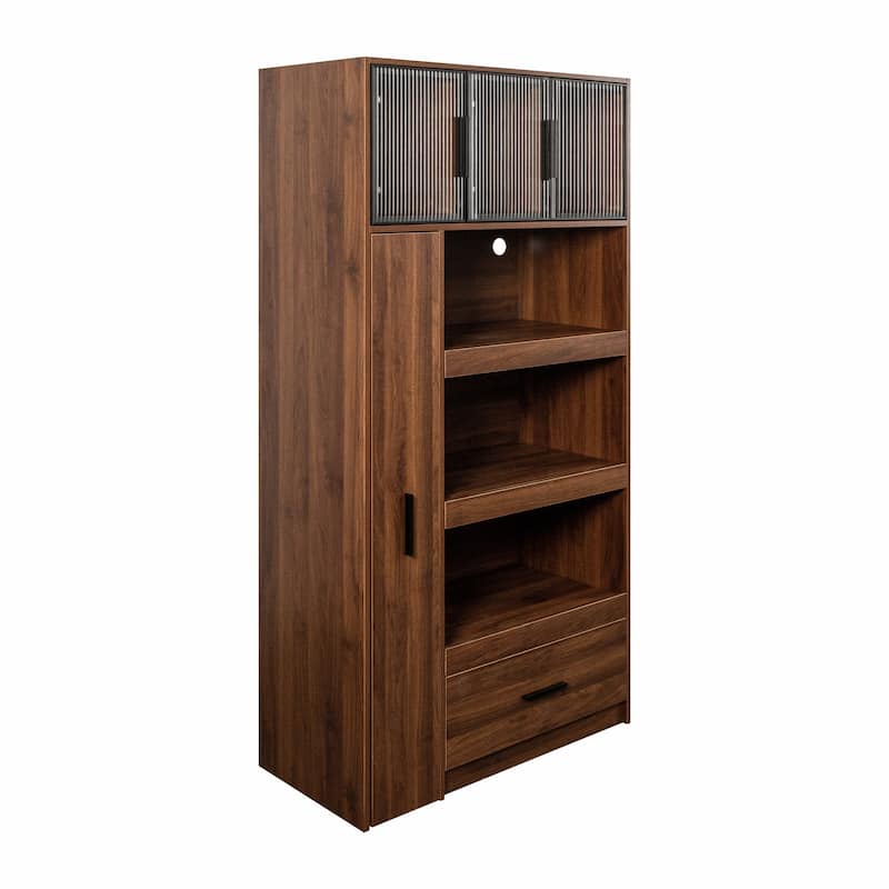 70.87" Tall Kitchen Pantry Cabinet with multi-functional pull-out multi-tier storage shelf, 1 Drawers,Freestanding Food Hutch