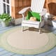 SAFAVIEH Courtyard Laurene Waterproof Patio Backyard Rug - 5'3" x 5'3" Round - Natural/Olive