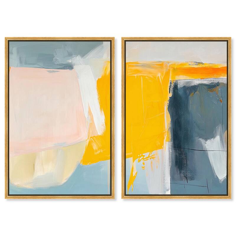 Skyward Radiance II Canvas Set of 2 by Art Remedy - 24" x 36" - Gold