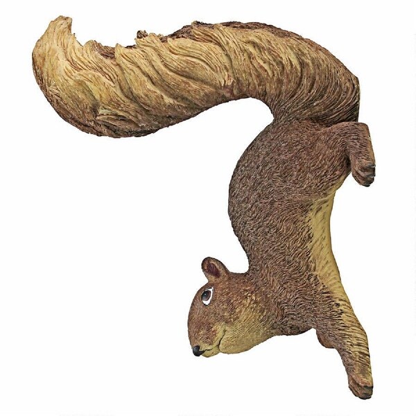 8" Hanging Squirrel Hand Painted Outdoor Garden Statue - N/A