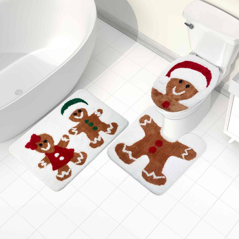 Avanti Linens Gingerbread 3-Piece Contour Rug Set