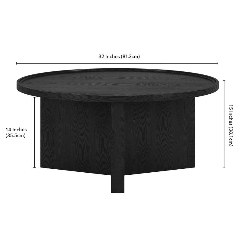 Gunnar 32" Wide Round Coffee Table - 32" Wide