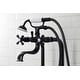 preview thumbnail 43 of 42, Kingston Brass Freestanding Clawfoot Tub Faucet Package with Supply Line in Matte Black