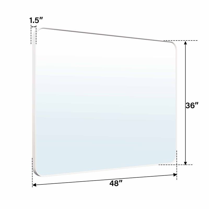 Modern Bathroom Rectangular Wall Mounted Anodized Aluminum Framed Vanity Mirror