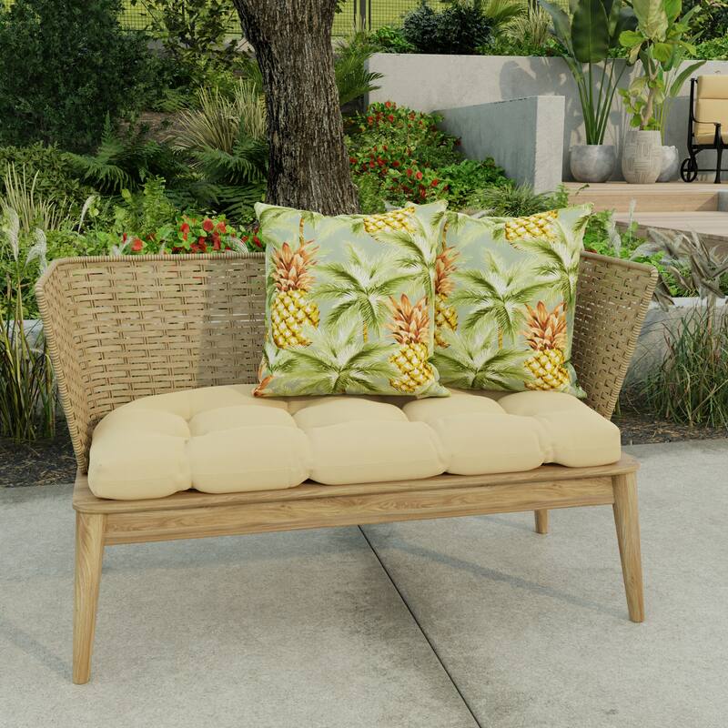 16" x 16" Outdoor Throw Pillow - Set of 2 - 16'' L x 16'' W x 4'' H - Luau Breeze