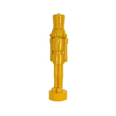 National Tree Company 18 in. HGTV Home Collection Resin Christmas Themed Nut Cracker, Yellow