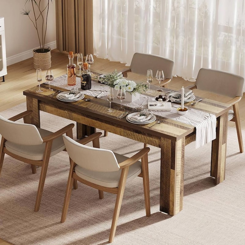 Farmhouse Kitchen 63" Dining Table for 4-6 - N/A