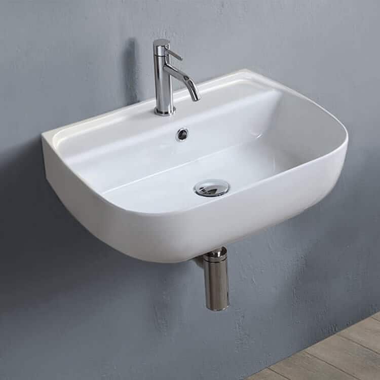 Nameeks CeraStyle 078500-U-One Hole Aqua 21-11/16" Rectangular Ceramic - White