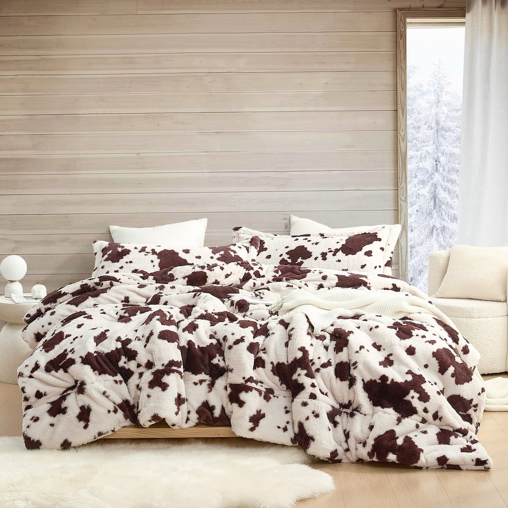 Cow Crush - Coma Inducer® Oversized Comforter Set - Brown and White