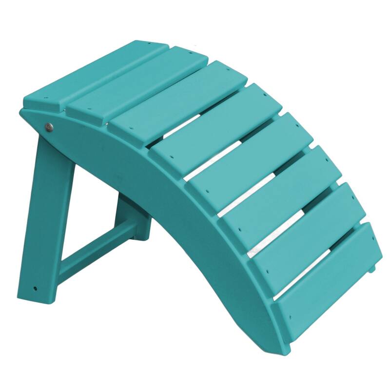 Poly Round Folding Ottoman - Aruba Blue