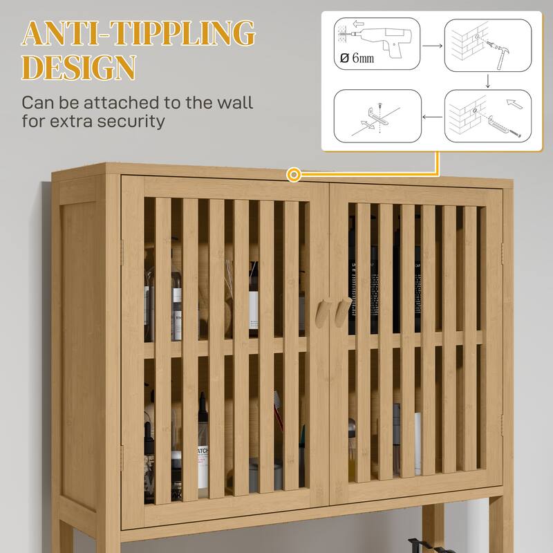 Homcom Bamboo Over The Toilet Storage Cabinet
