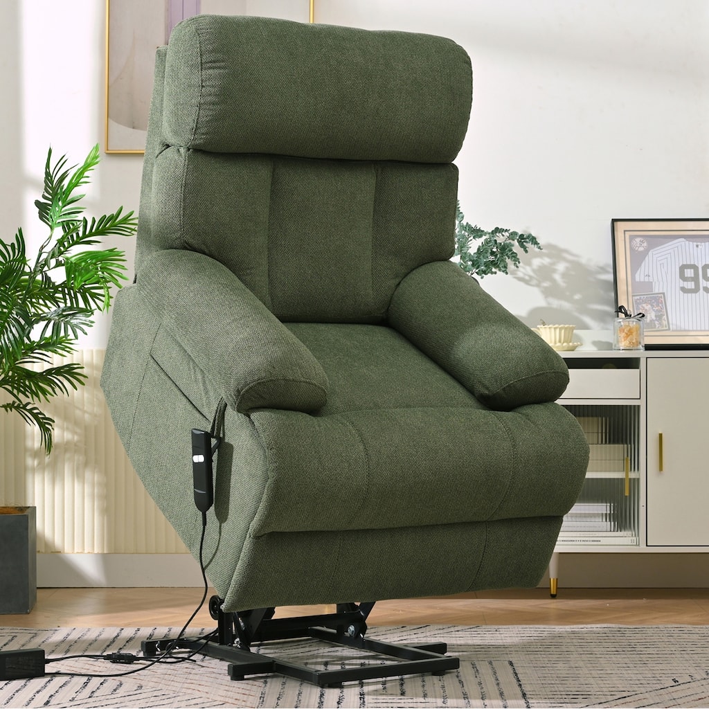 Oversized Power Lift Recliner Chair with Remote Control & Side Pocket